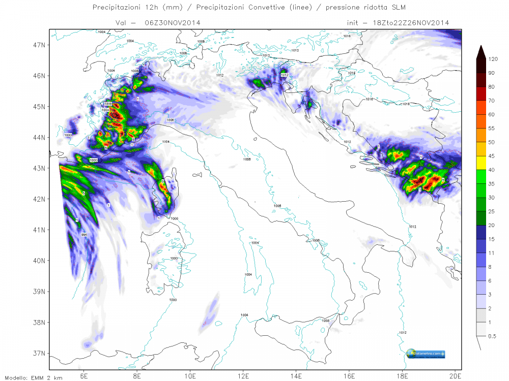 Ancora piogge nell'ultimo weekend di novembre