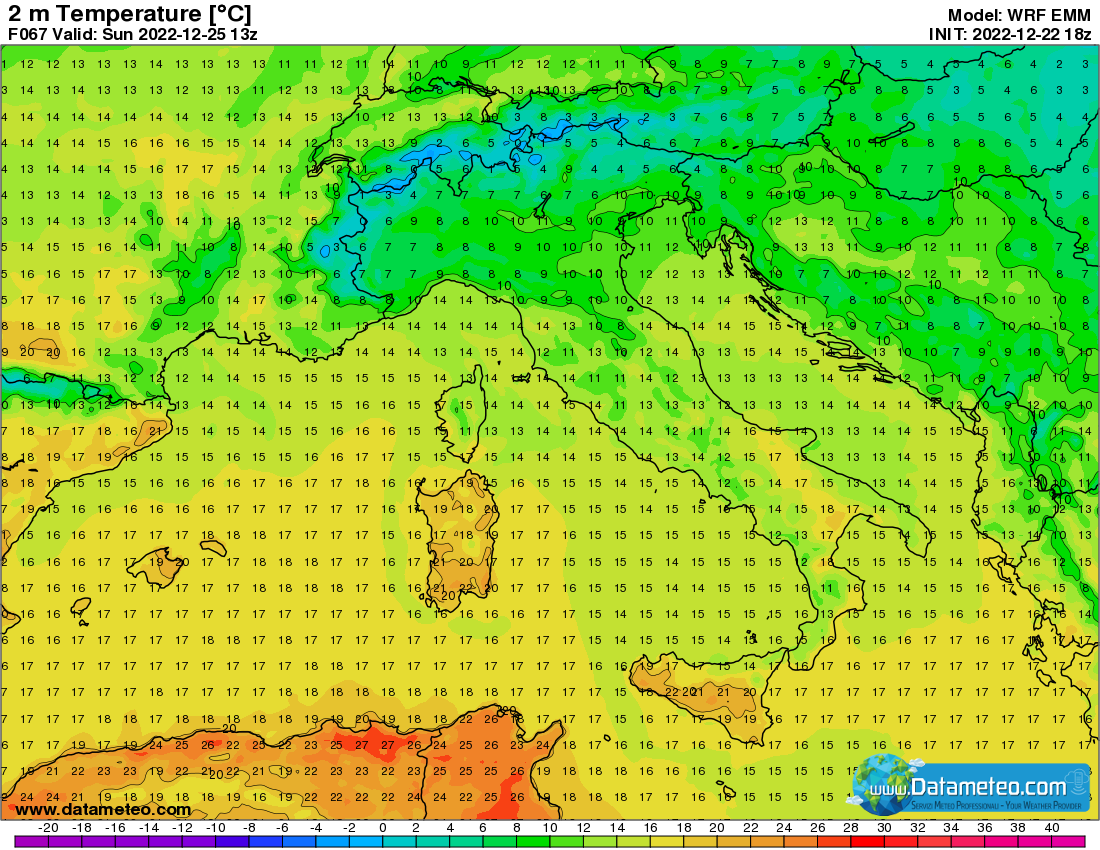 Natale e Santo Stefano con clima mite ovunque: Auguri