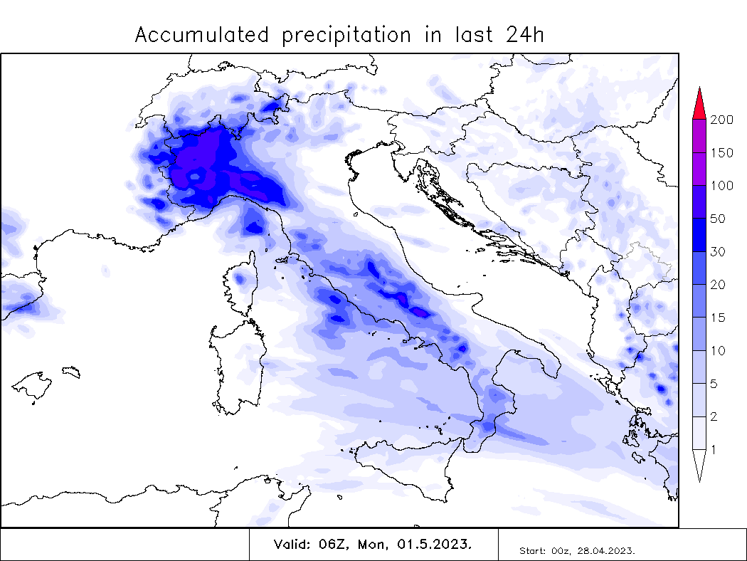 Maltempo nel ponte del 1° Maggio
