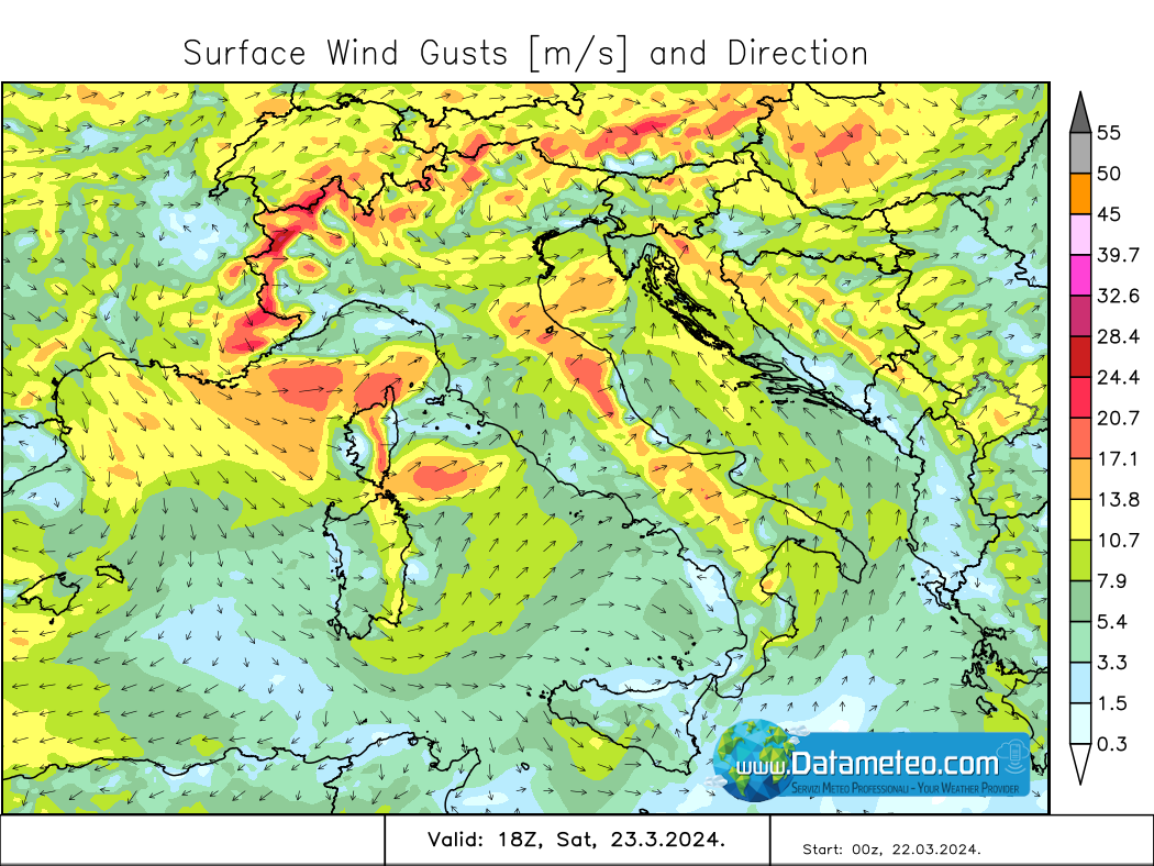 Foehn e calo termico nel weekend delle Palme.