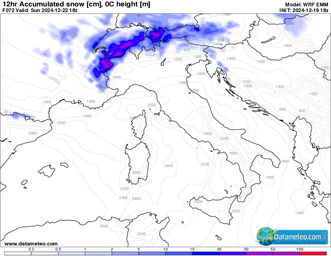 Freddo, Foehn e neve sui confini alpini fino a Natale.