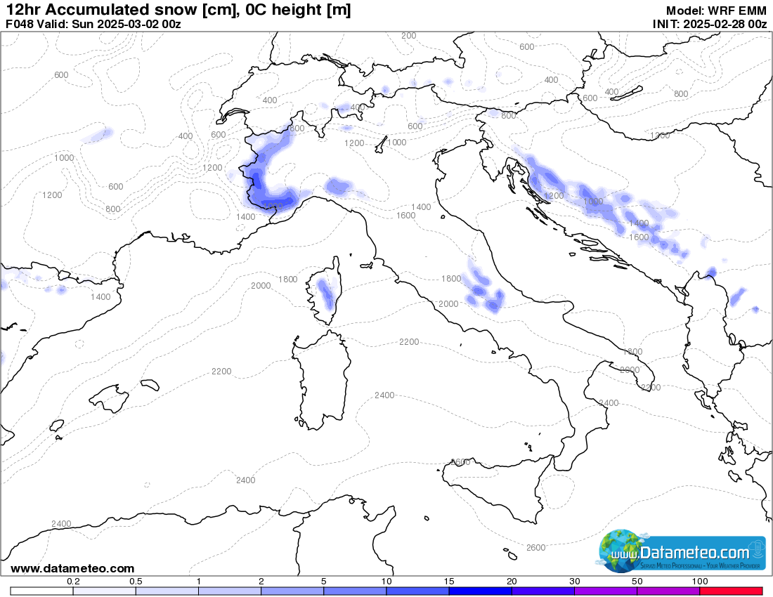 Neve sulle Alpi e qualche pioggia in pianura in questo inizio di primavera.