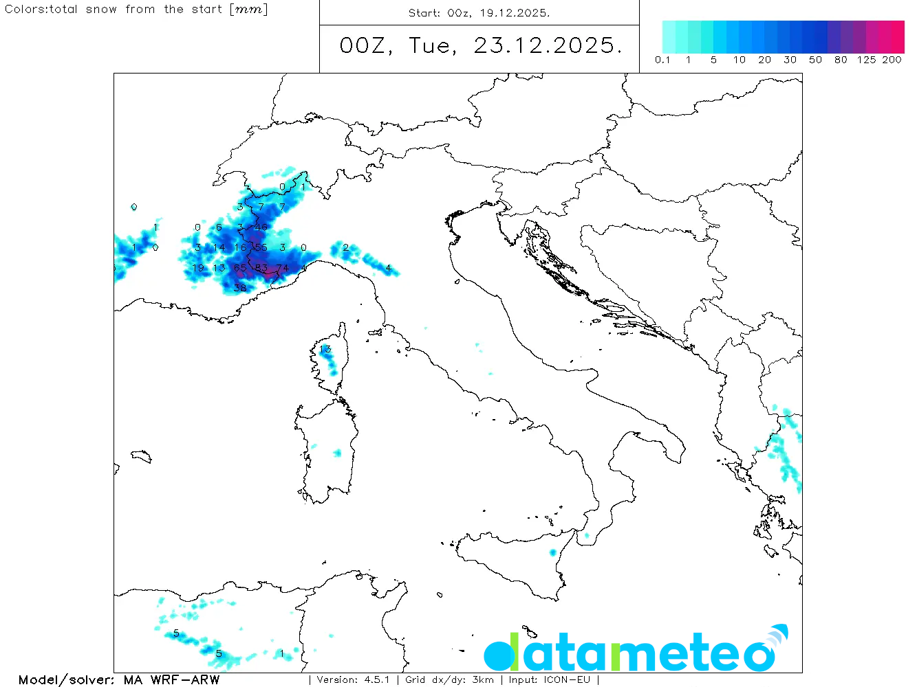 Maltempo intenso con tanta neve in montagna in arrivo.