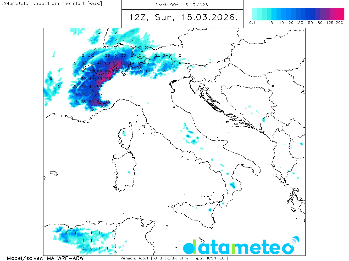 Forte maltempo nel fine settimana, con tanta neve sulle Alpi.