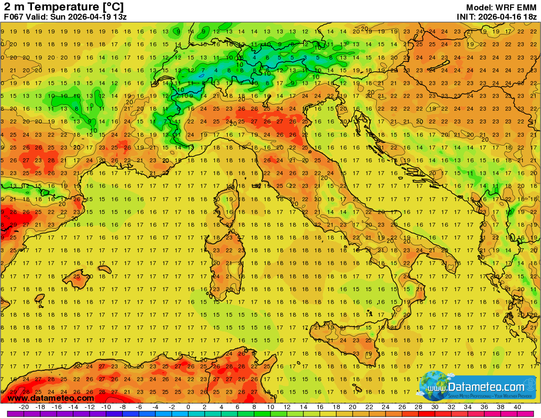 Bel tempo primaverile nel fine settimana.