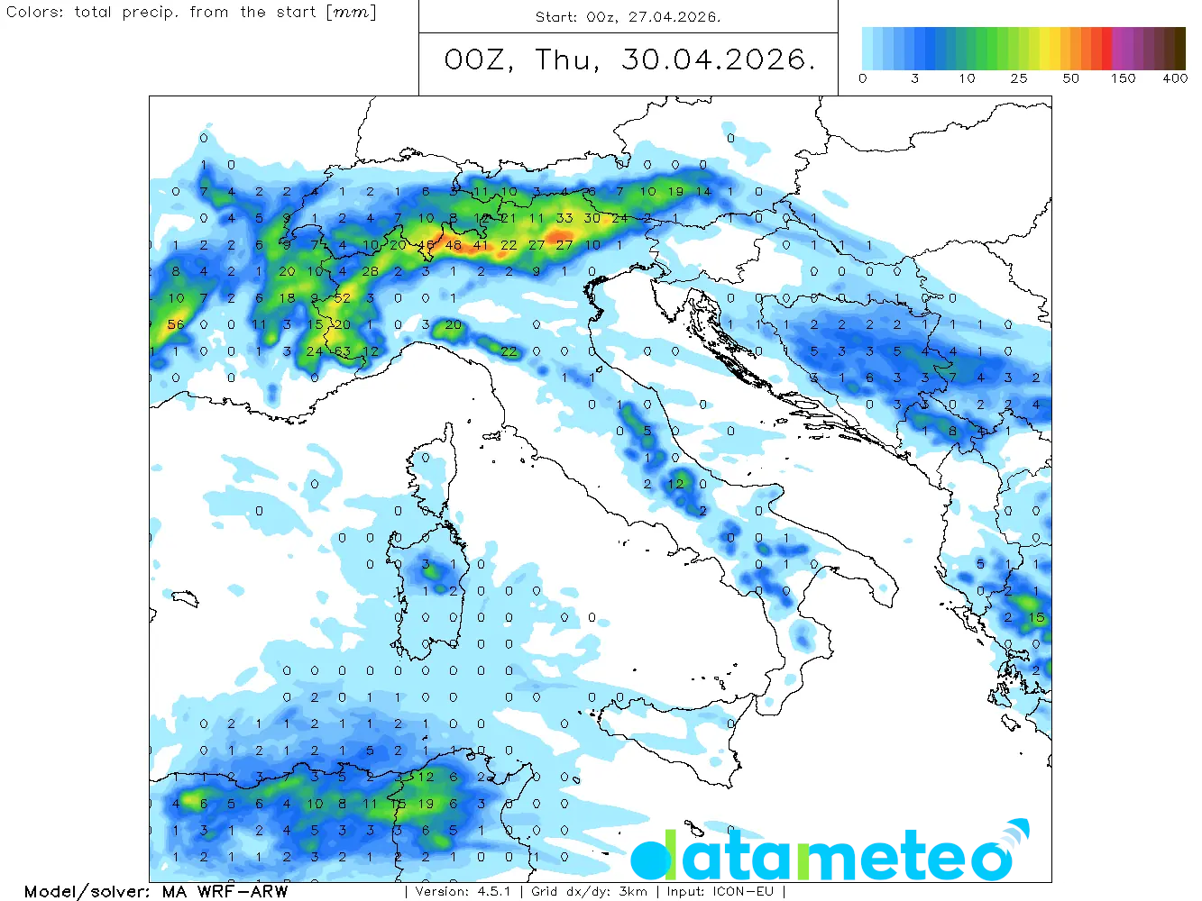 Un po' di instabilità a metà settimana, e leggero calo delle temperature a seguire.