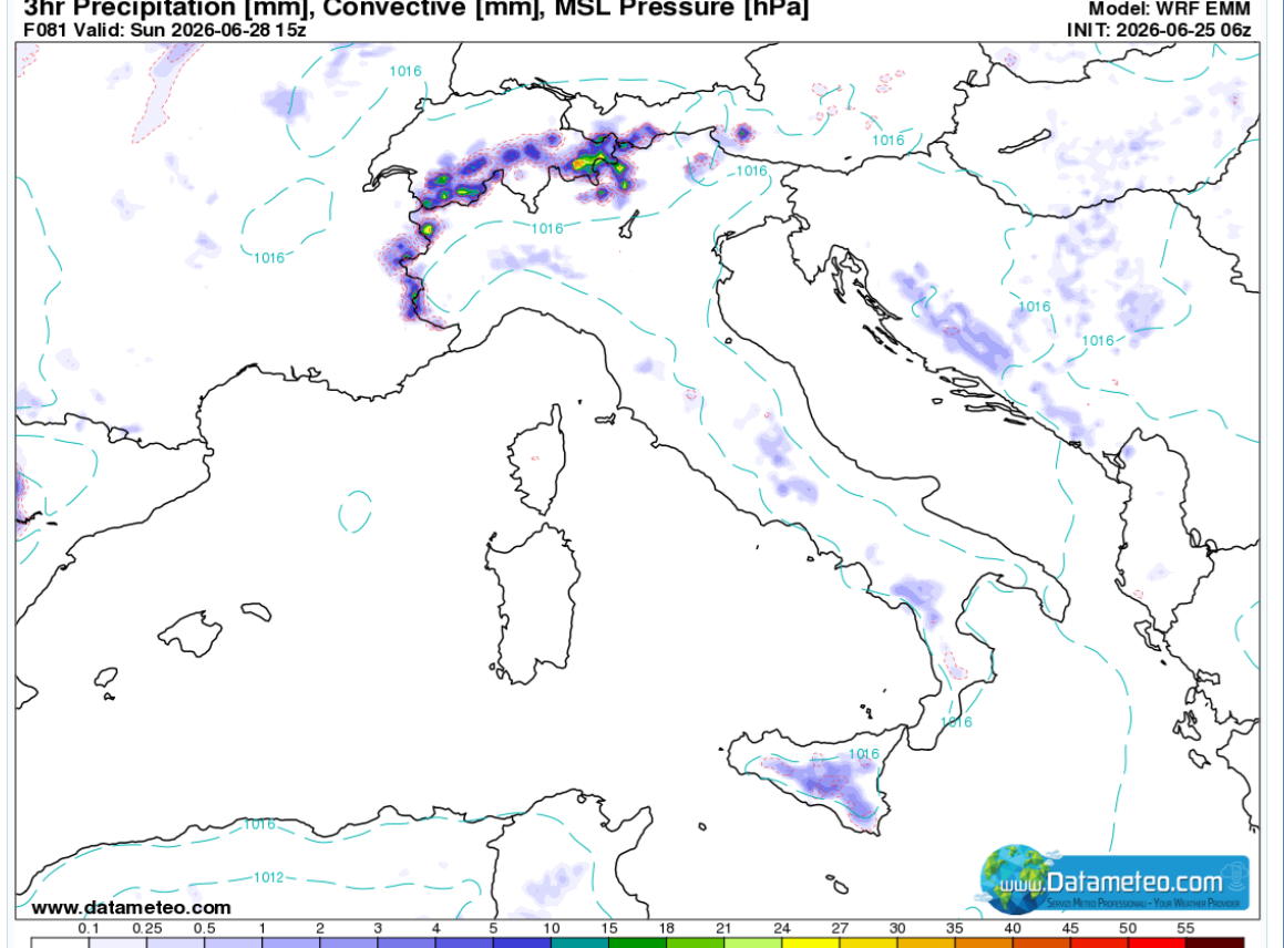 Ancora forte ondata di calore, con temporali pomeridiani a ridosso dei rilievi
